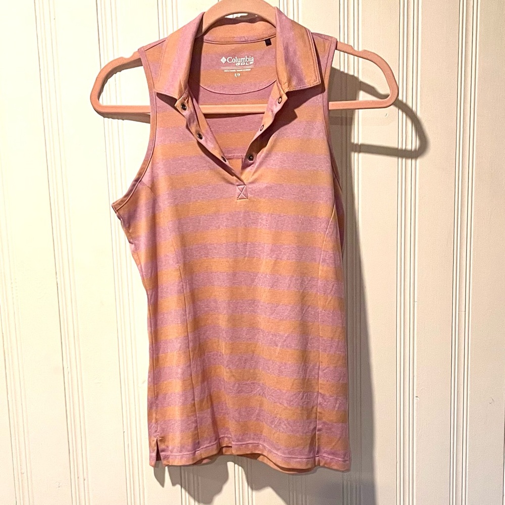 2 for $30 ⭐️ Columbia Golf Women's Pink Striped Tank Top S